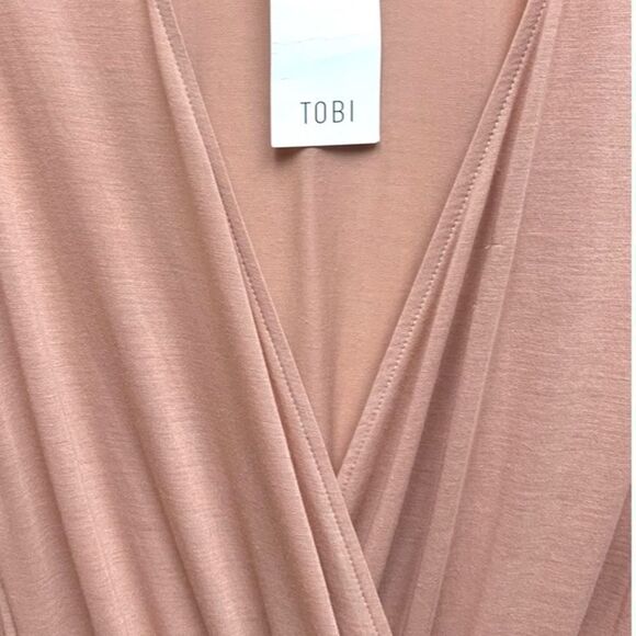 TOBI Eliza Bell Sleeve Terracota Cotton Knit Day Dress Size Small - Picture 7 of 13